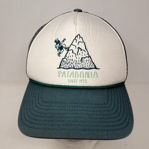 Patagonia White and Green Trucker Hat